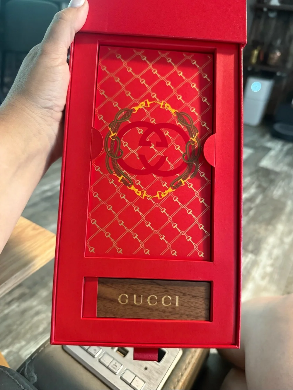 Gucci Red and Gold Luxury Home Office Stationery Box